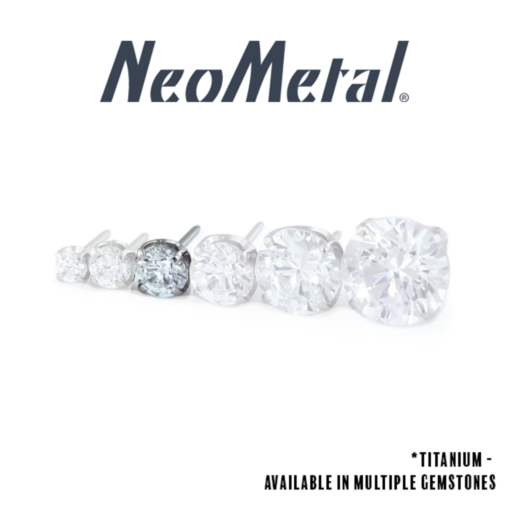 Neometal Neometal titanium 2.5mm prong-set gem press-fit end