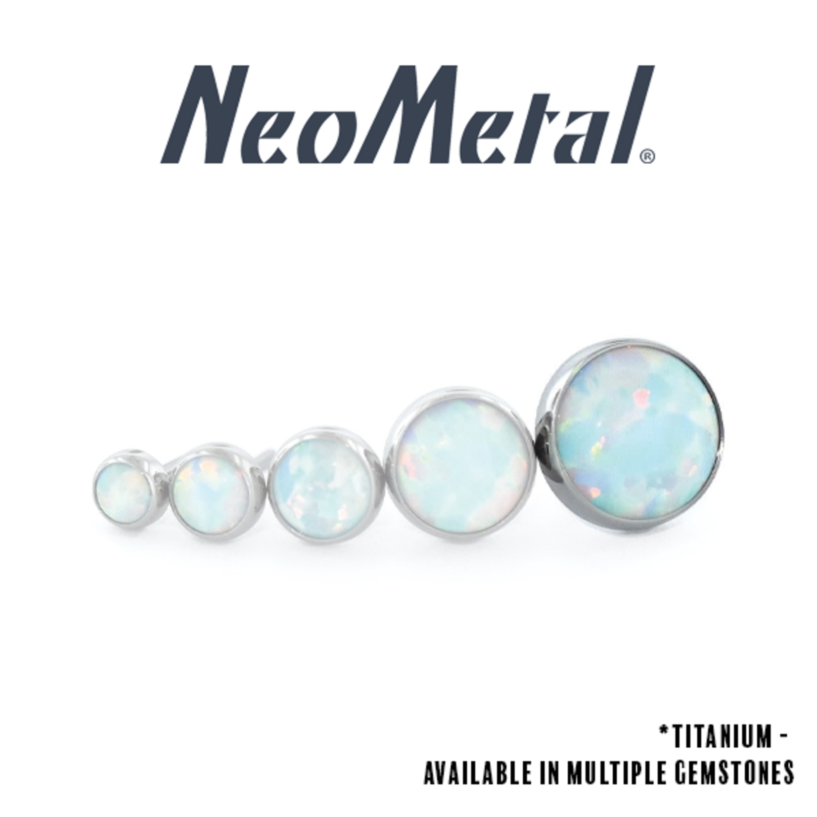 Neometal Neometal Titanium 5.0 bezel-set cabochon press fit end