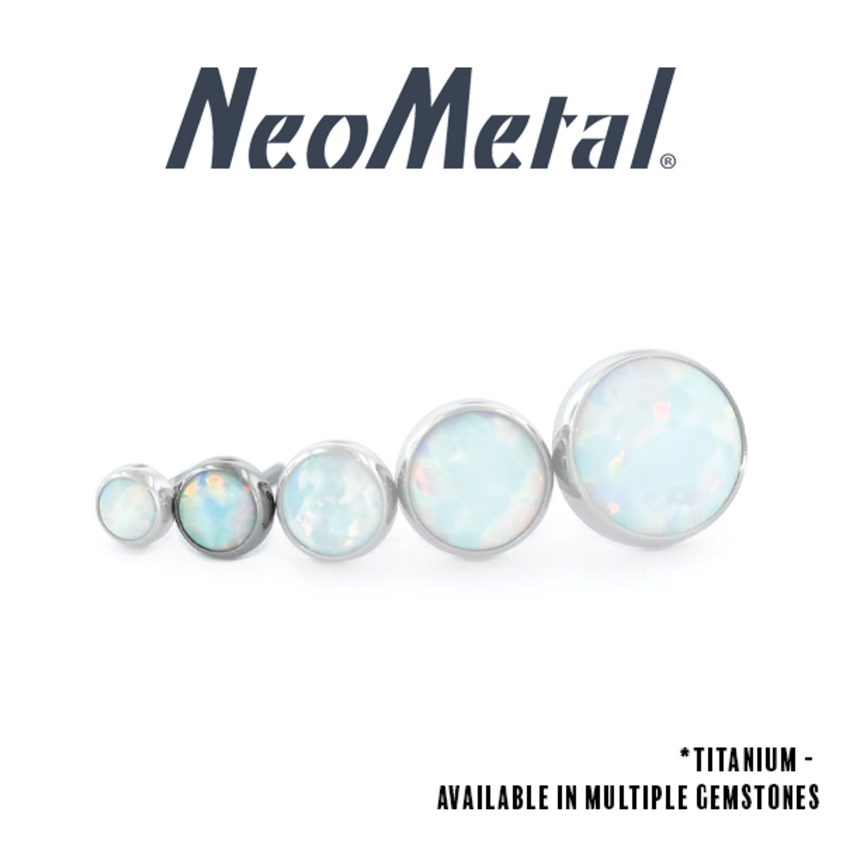 Neometal Neometal Titanium 2.5 bezel-set cabochon press fit end