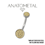 Anatometal Anatometal Steel Navel Curve With Gold Insert