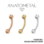 Anatometal Anatometal 14g Gold Curved Barbell