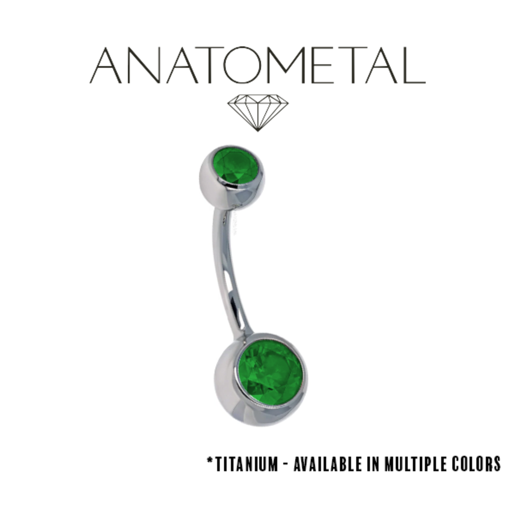 Anatometal Anatometal titanium 14g 7/16 double gemmed navel curve