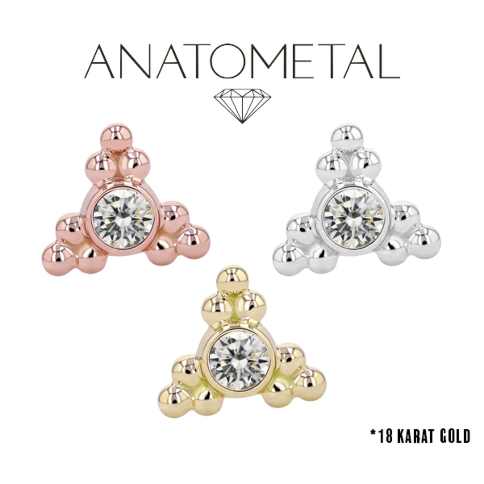 Anatometal Anatometal "Sabrina 3" threaded end with 2.0 bezel gem
