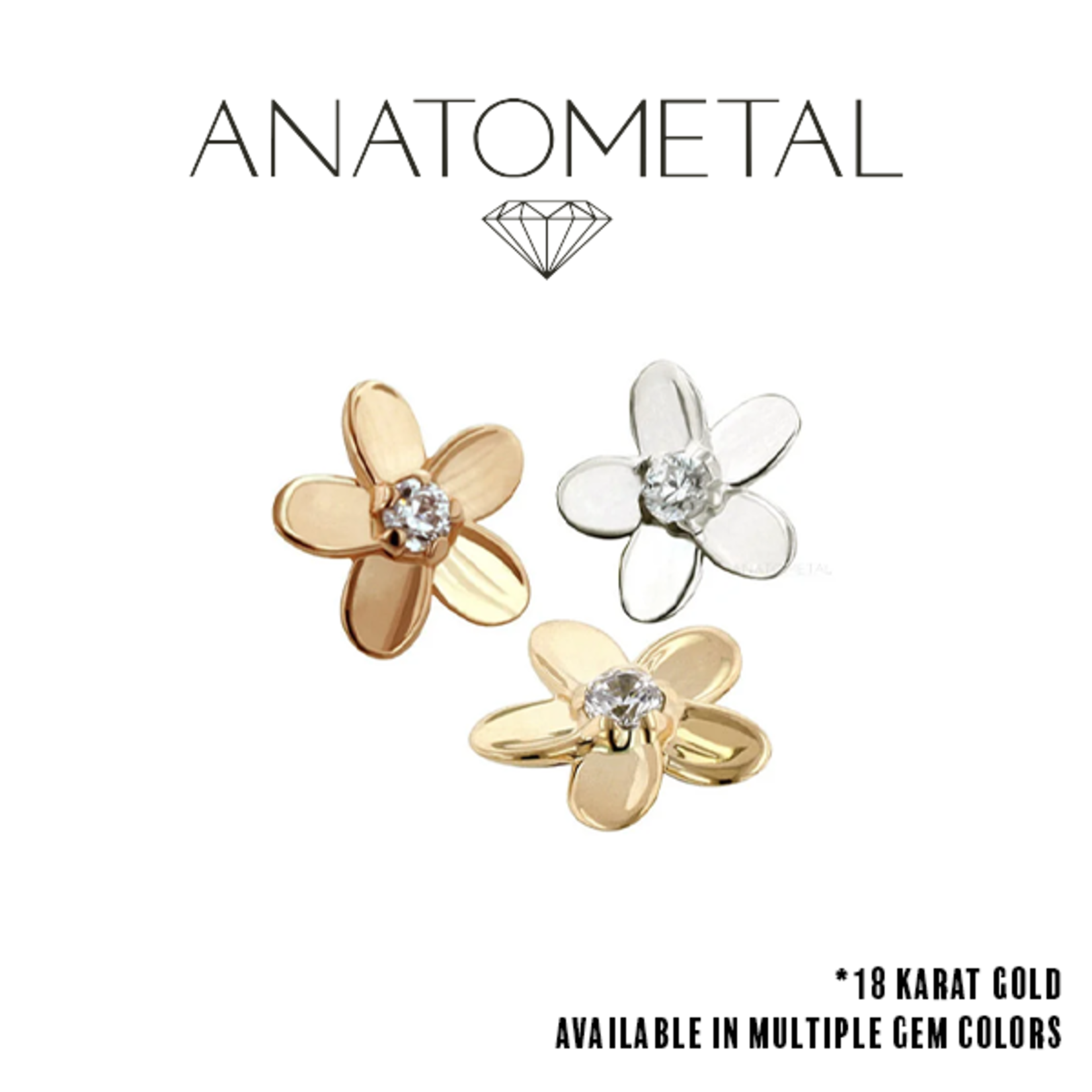 Anatometal Anatometal 14g "Plumeria" threaded end