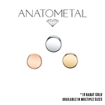 Anatometal Anatometal 16g Gold Disk Threaded End