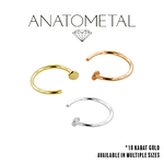 Anatometal Anatometal 18g Nostril Nail with Plain Disk