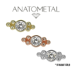Anatometal Anatometal 14g "Sabrina 2" Threaded End with CZ
