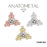 Anatometal Anatometal 14g "Sabrina 3" Threaded End with CZ