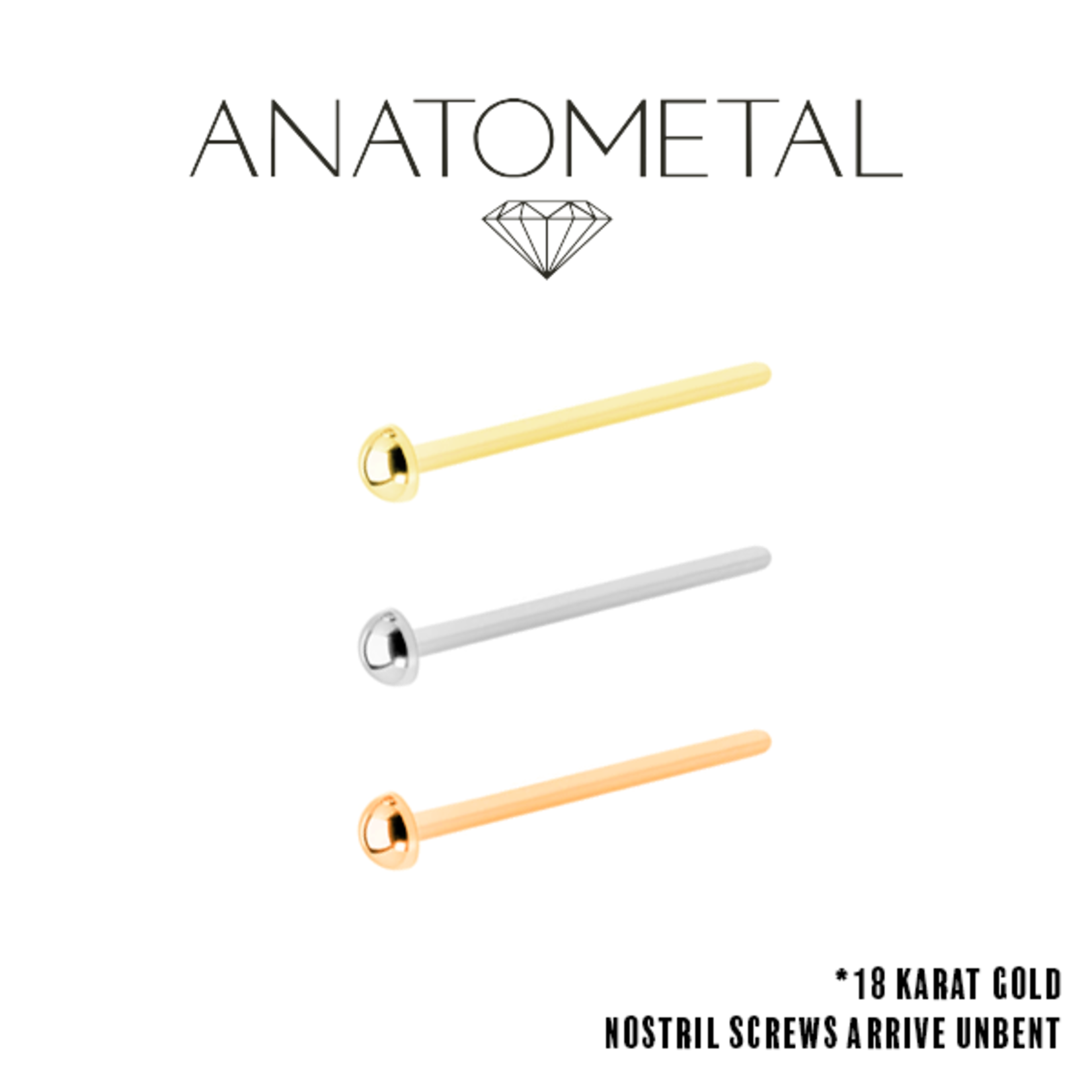 Anatometal Anatometal 20g gold 2.0mm dome nostril screw