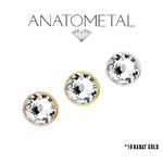 Anatometal Anatometal 14g Gold Flat Gem Threaded End