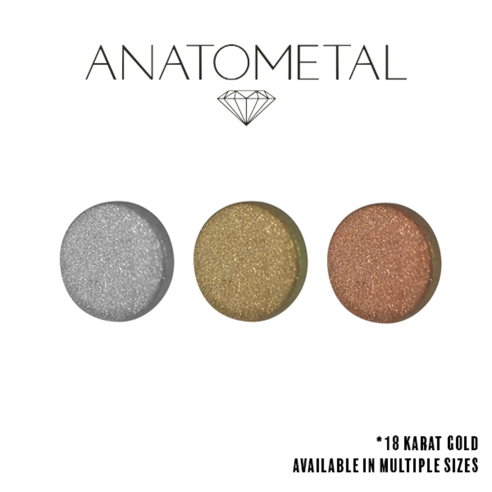 Anatometal Anatometal 16g gold sandblasted disk threaded end