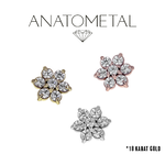 Anatometal Anatometal 14g Gold Flower Threaded End