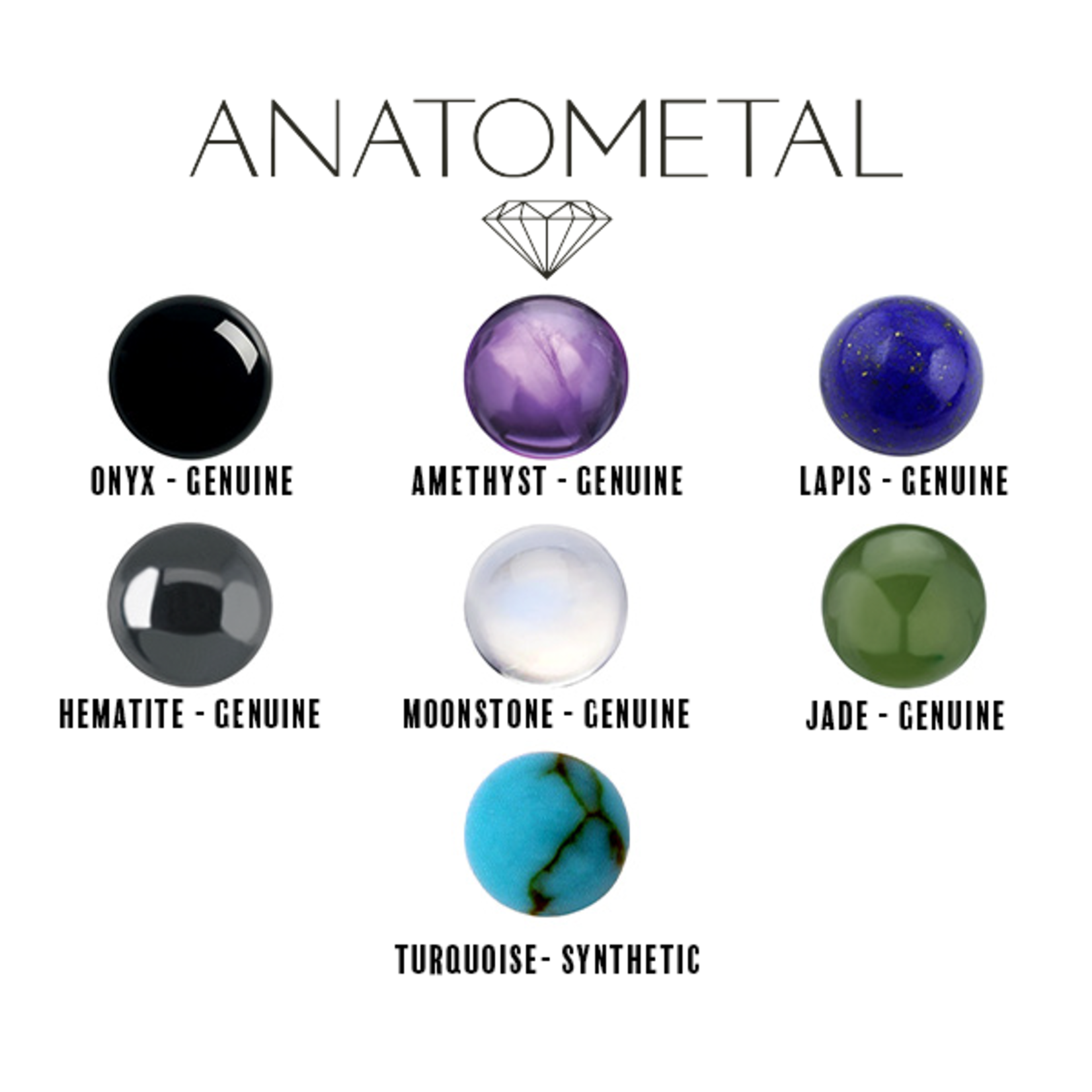 Anatometal Anatometal 12g Ti side set threaded gem barbell
