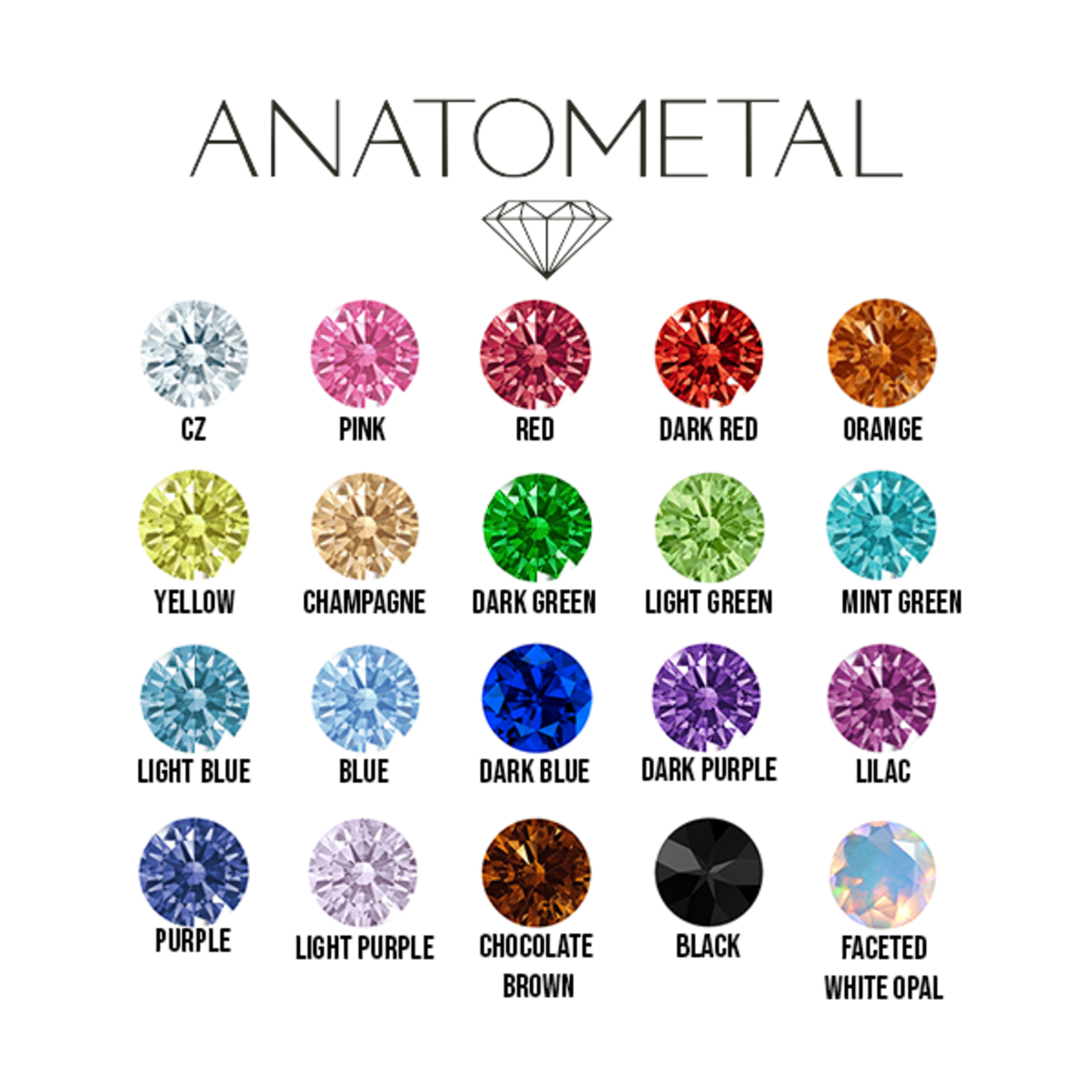Anatometal Anatometal 12g Ti side set threaded gem barbell