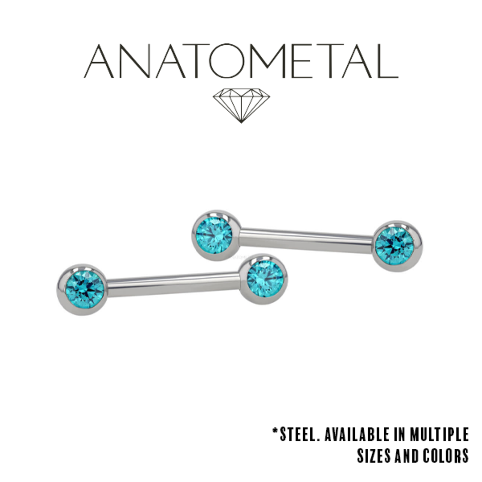 Anatometal Anatometal 12g Ti side set threaded gem barbell