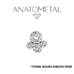 Anatometal Anatometal 14g 4 Gem Threaded Cluster