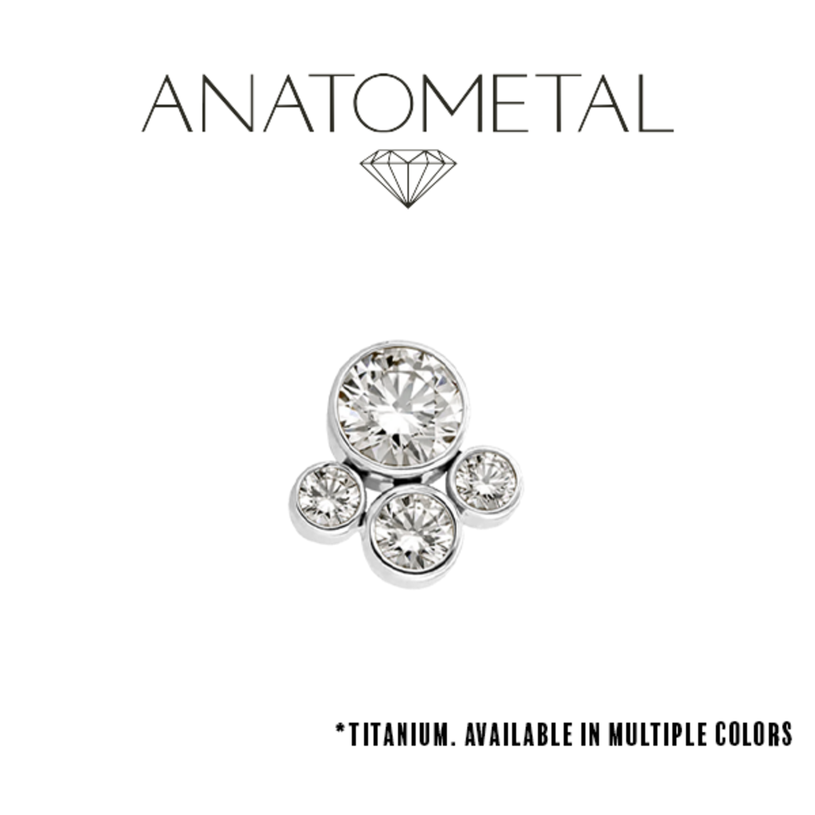 Anatometal Anatometal 14g titanium 4 gem threaded cluster