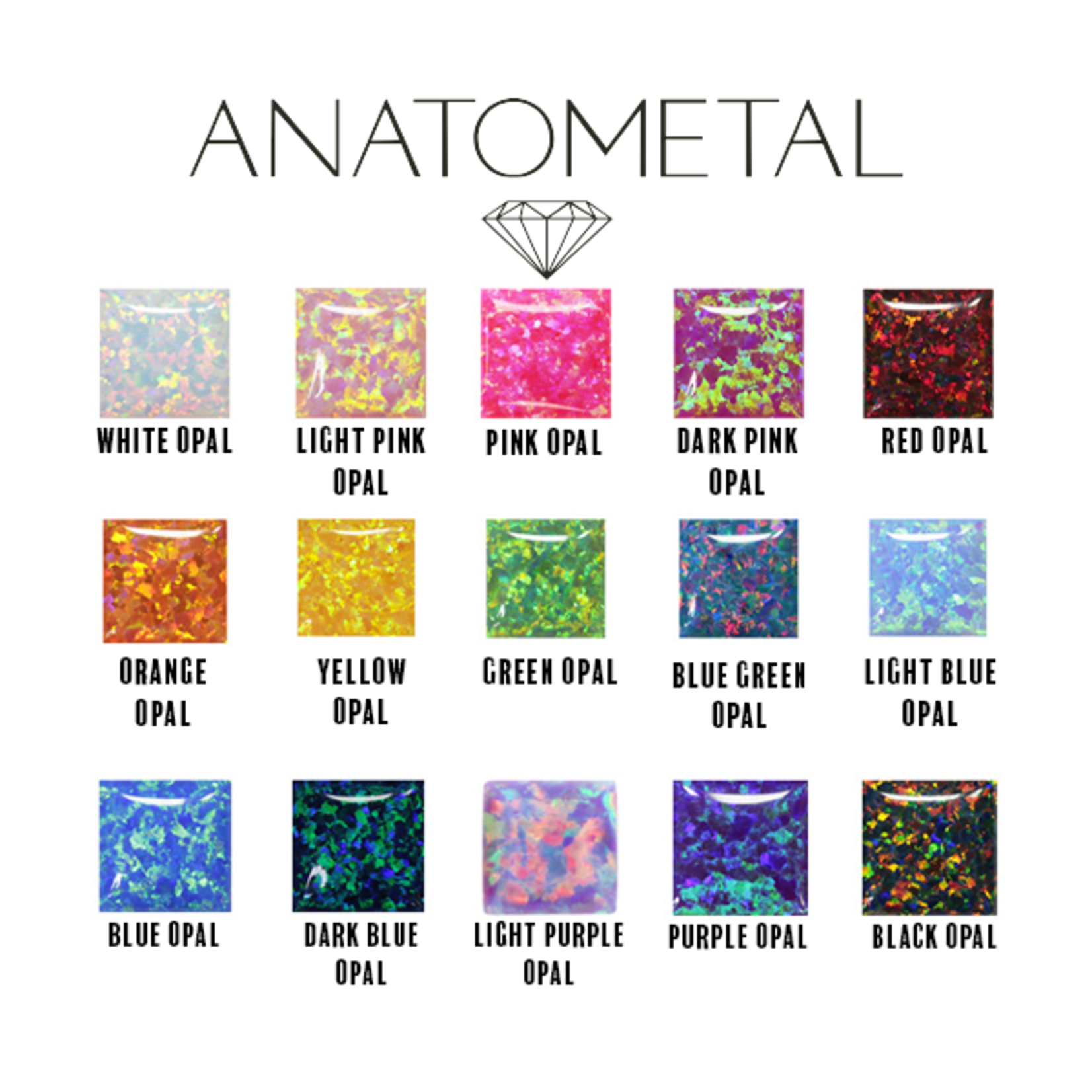 Anatometal Anatometal 14g titanium princess-cut gem threaded end