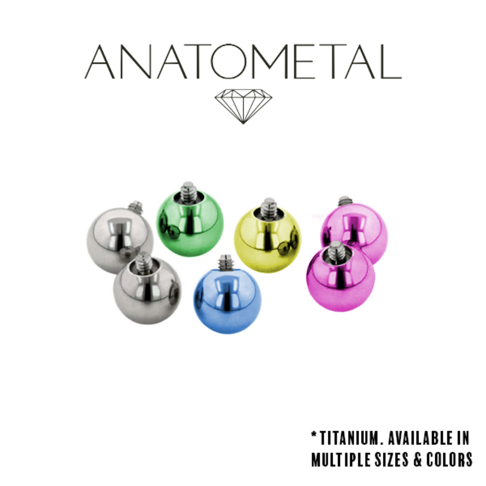 Anatometal Anatometal 14g titanium threaded ball