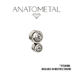 Anatometal Anatometal Titanium 2 Gem Captive Cluster
