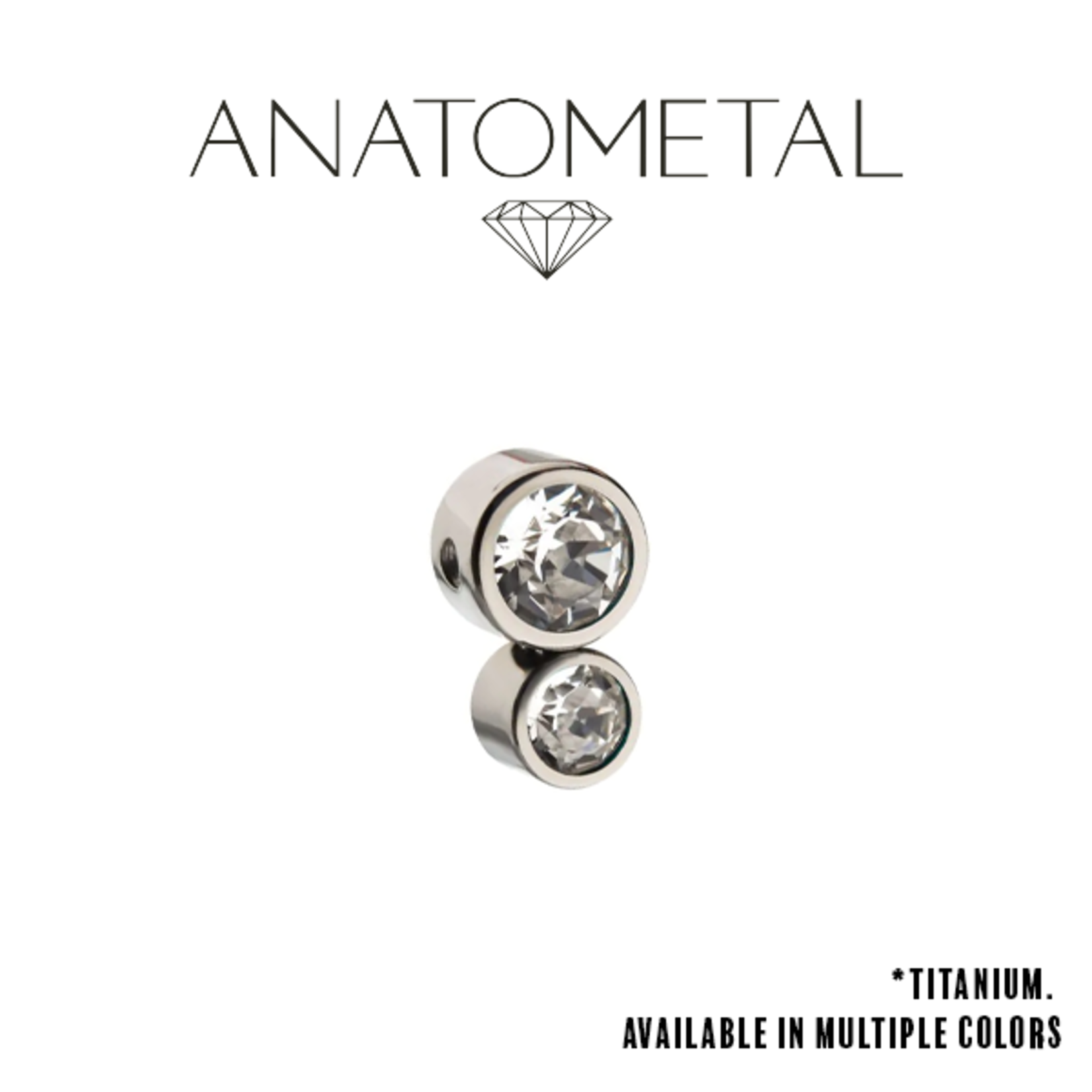Anatometal Anatometal 16g titanium 2 gem captive cluster