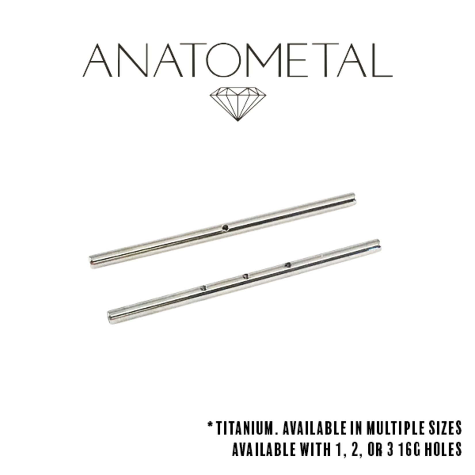 Anatometal Anatometal 14g titanium drilled barbell shaft