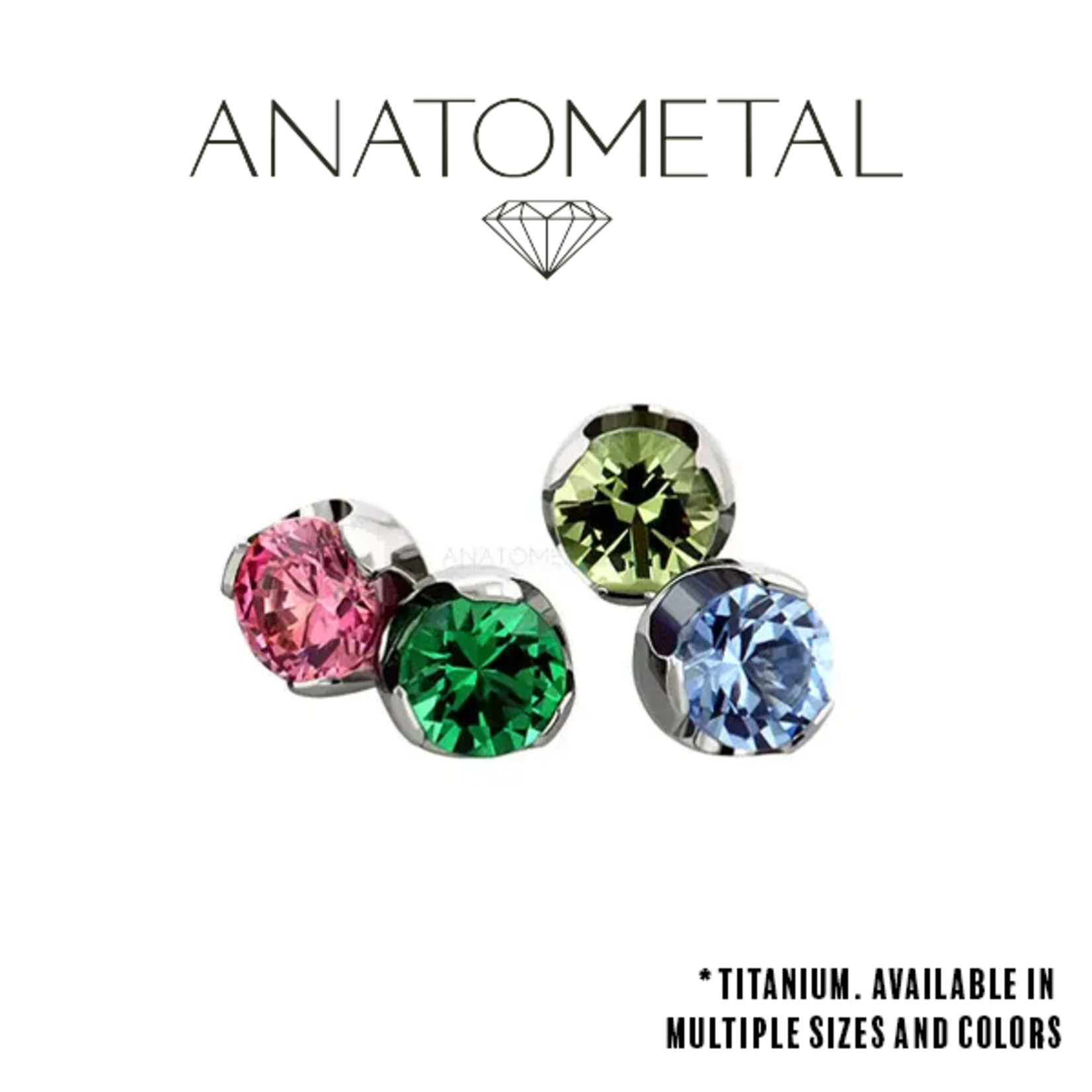 Anatometal Anatometal 16g titanium Prong-Set Gem threaded end