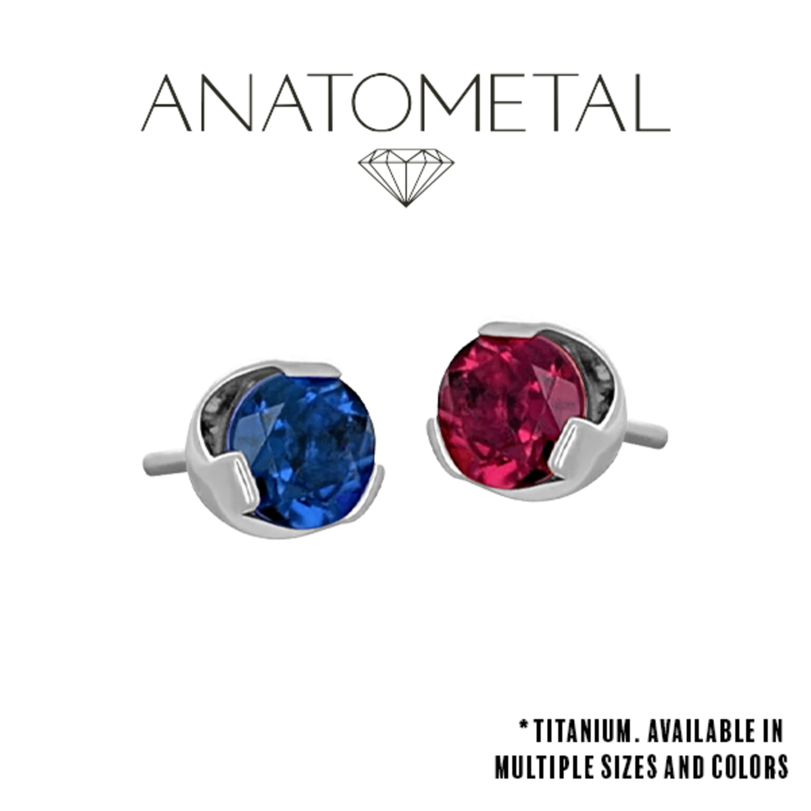 Anatometal Anatometal titanium prong set gem press fit end
