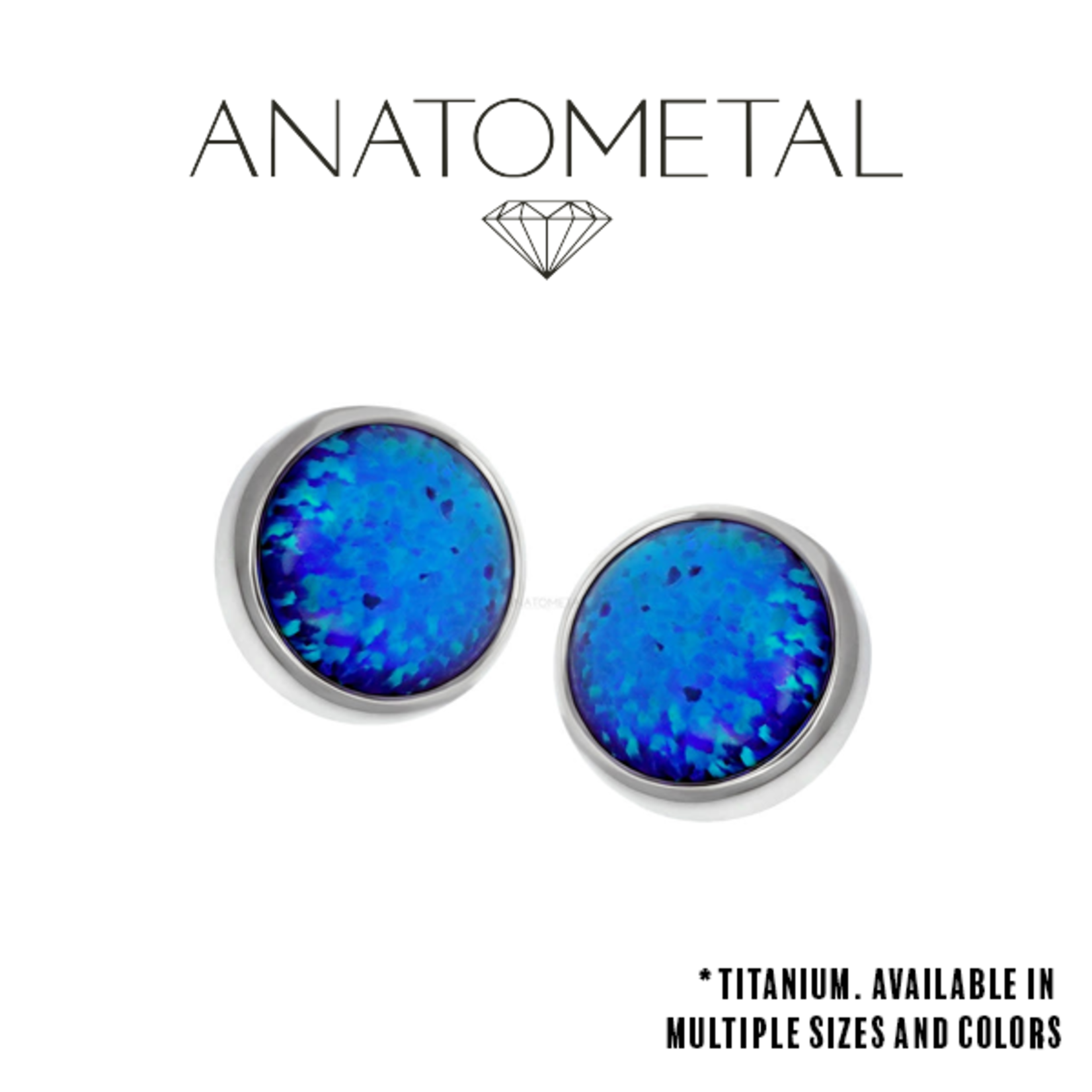 Anatometal Anatometal 16g Ti bezel-set cabochon threaded end