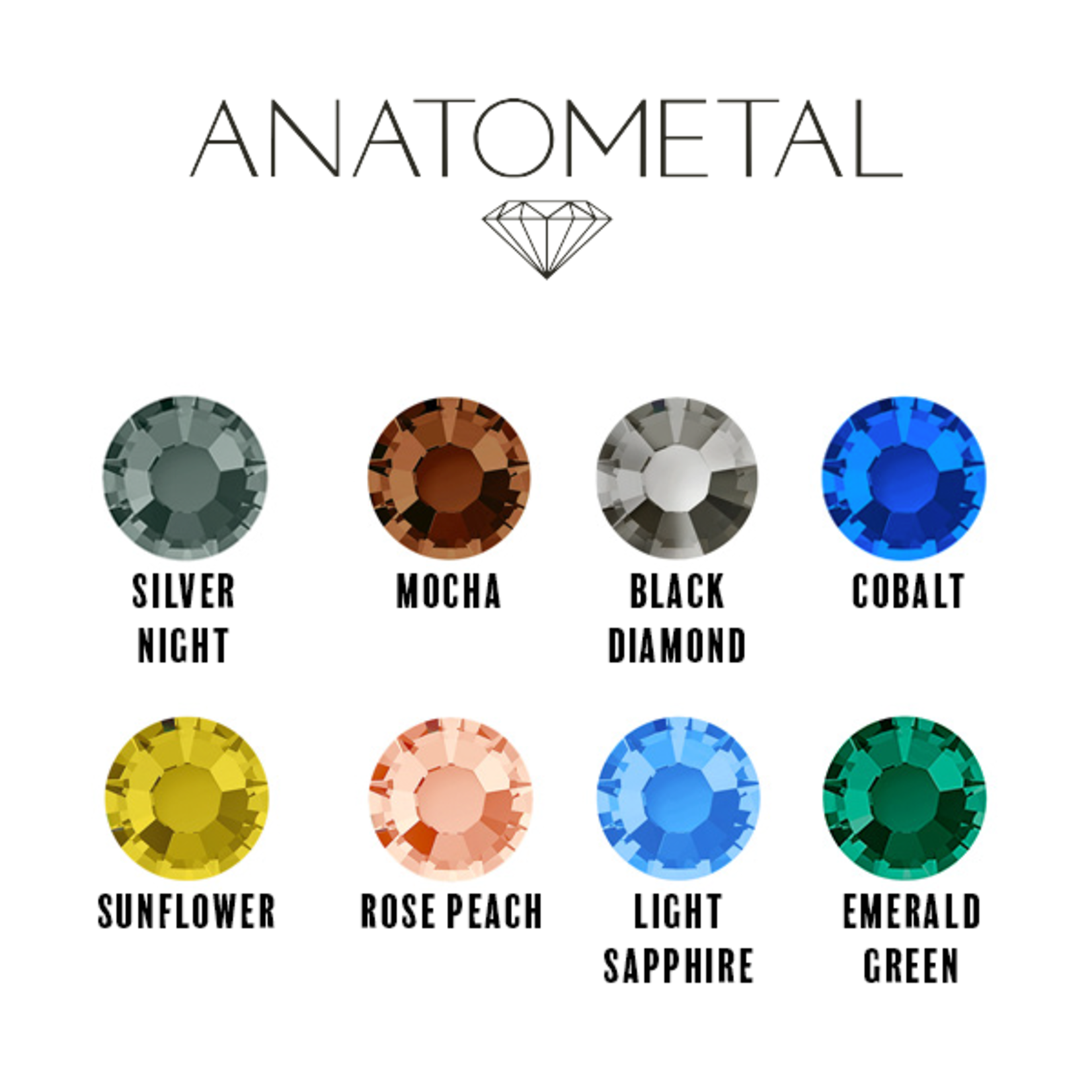 Anatometal Anatometal 16g titanium 3.0 flat gem threaded end