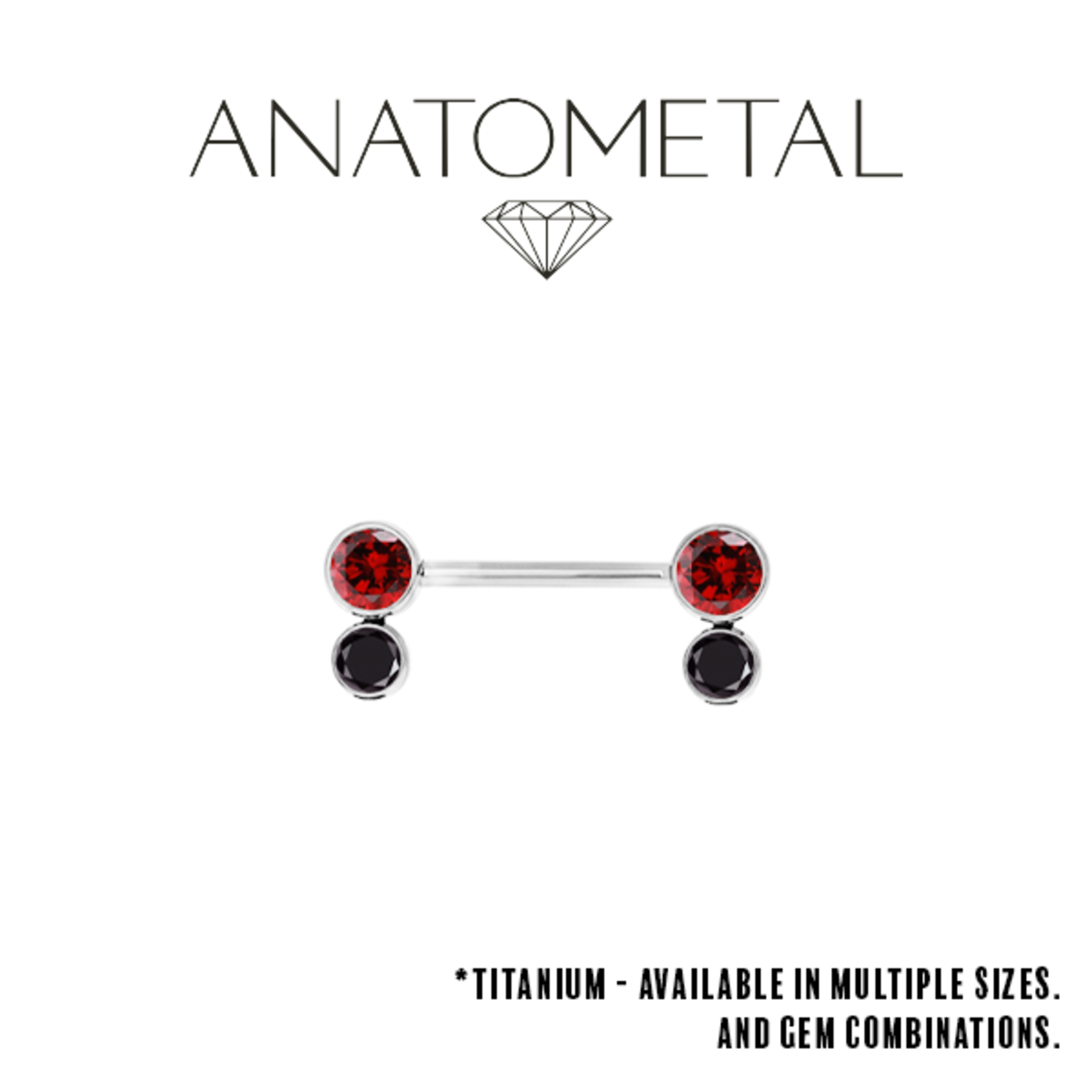 Anatometal Anatometal 12g titanium Gem Cluster Barbells - Sold as a Pair.