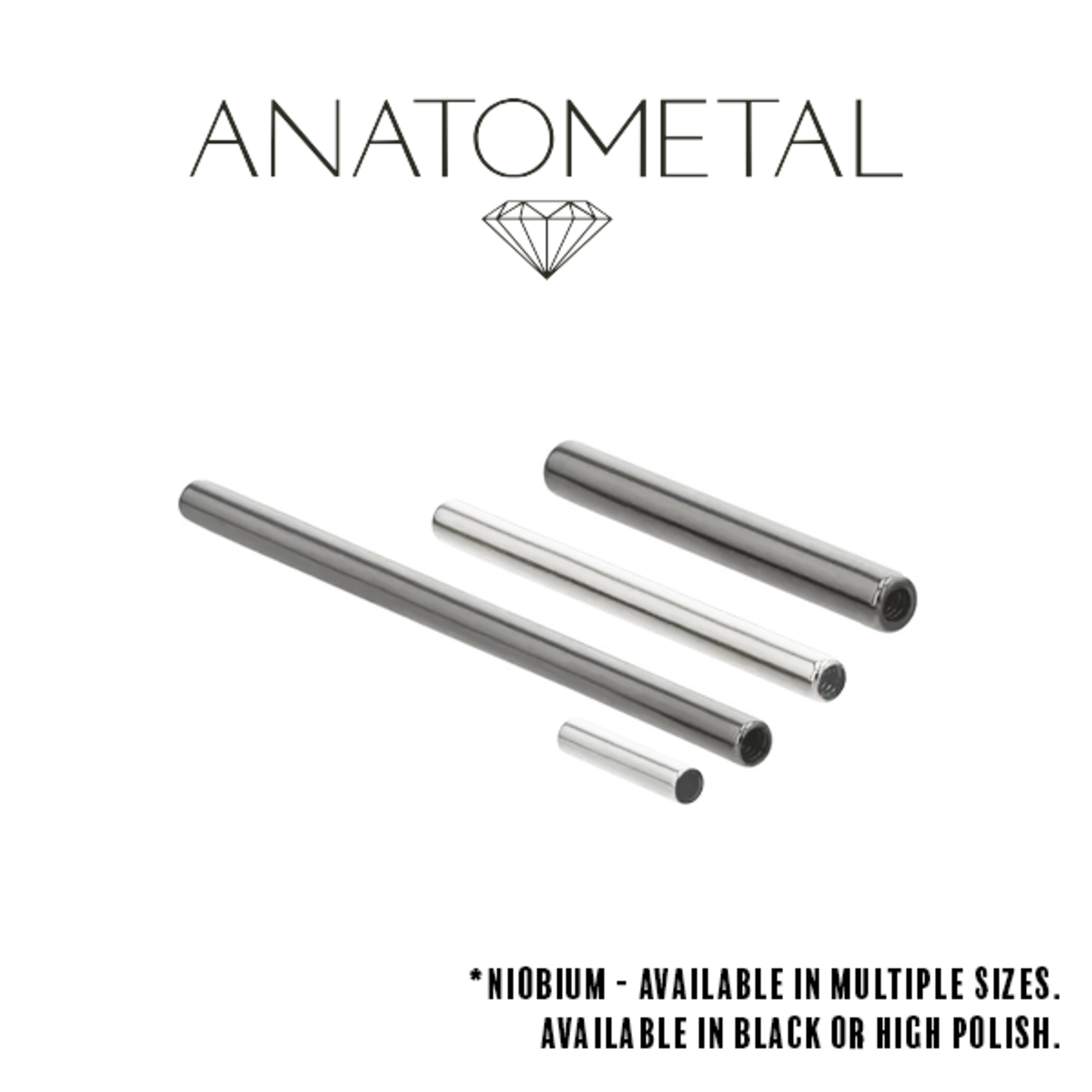 Anatometal Anatometal 14g Niobium straight barbell shaft