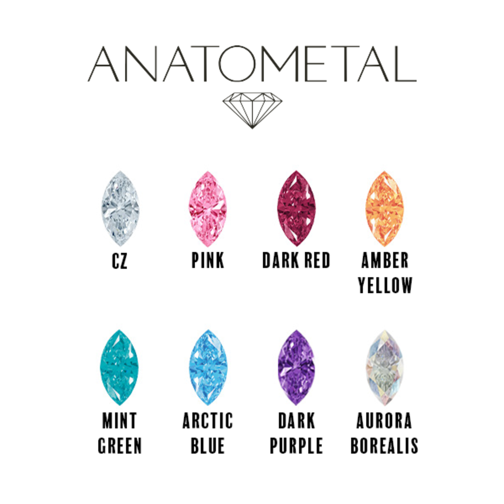 Anatometal Anatometal 16g titanium 4x8 horizontal marquise double threaded industrial fitting