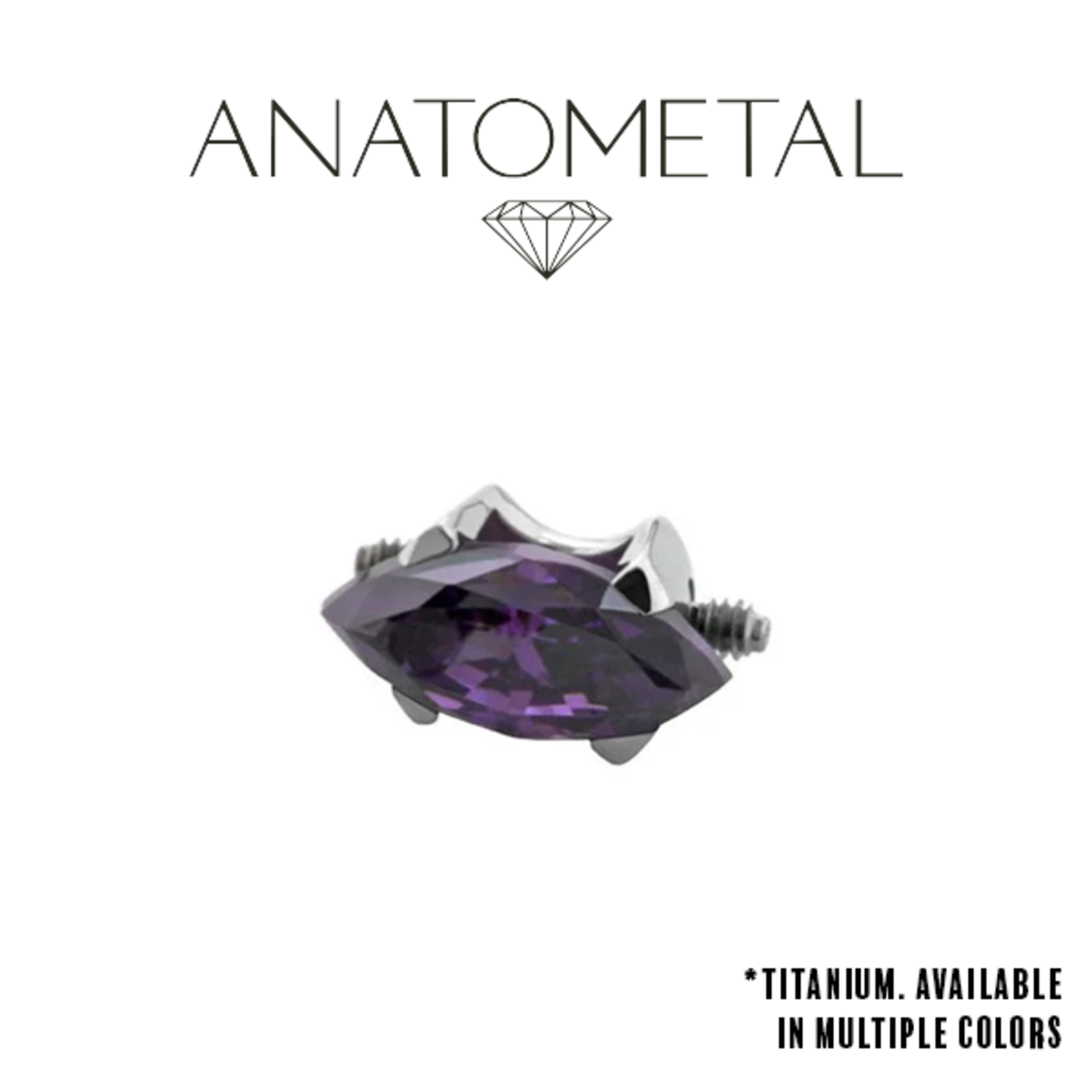Anatometal Anatometal 16g titanium 4x8 horizontal marquise double threaded industrial fitting