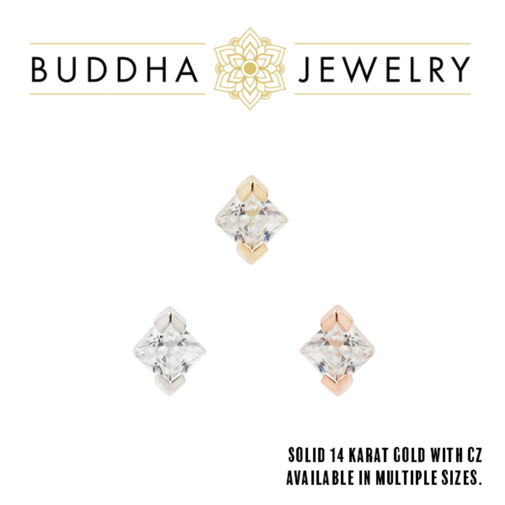 Buddha Jewelry Organics Buddha Jewelry Organics gold "Celestial" Princess CZ press fit end