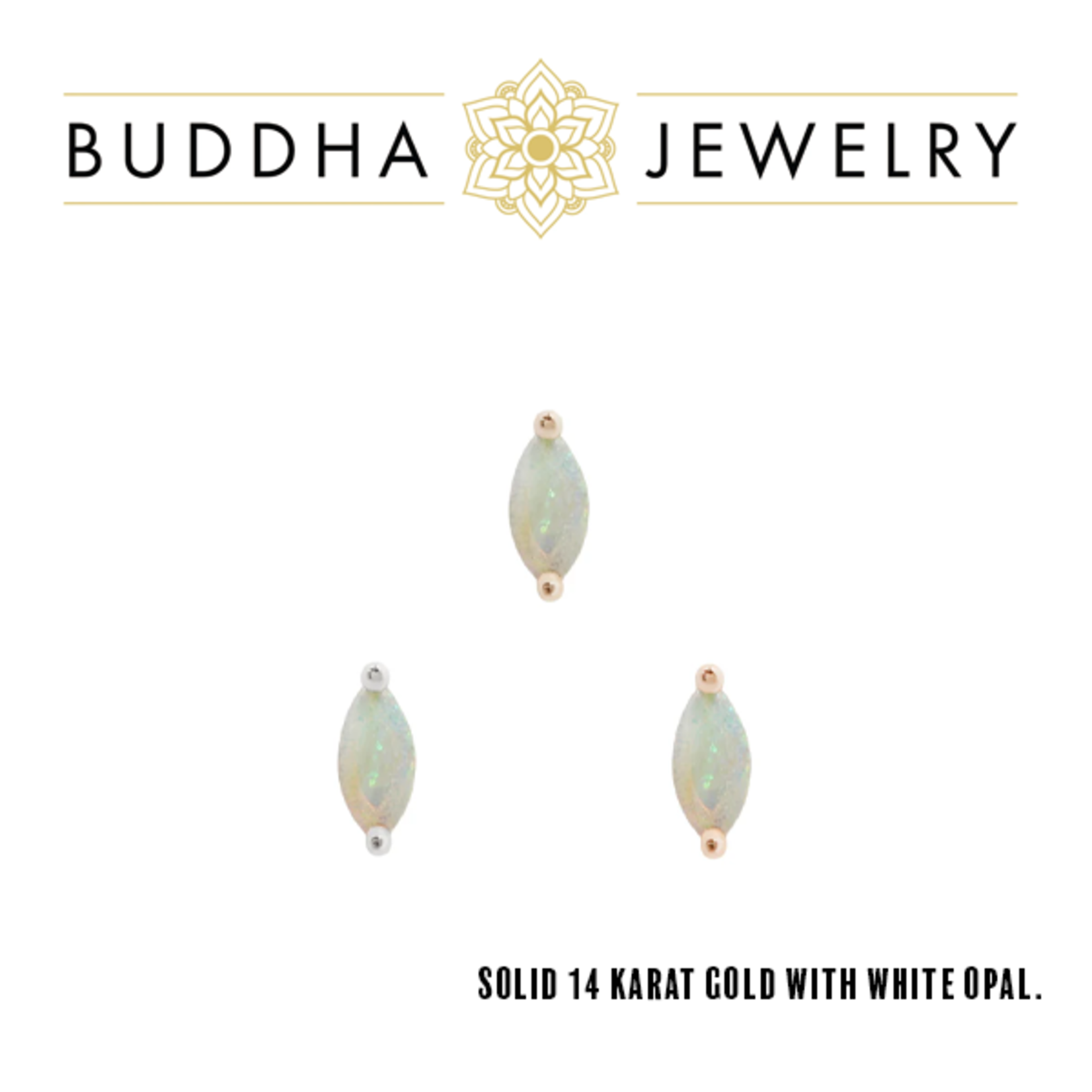 Buddha Jewelry Organics Buddha Jewelry Organics "Zuri" press fit end with Marquise White Opal