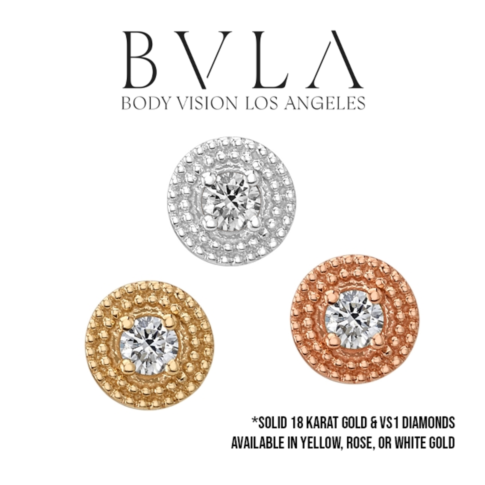 BVLA BVLA 5.0 "Double Round Harlequin" threaded end with 2.0 VS1 diamond