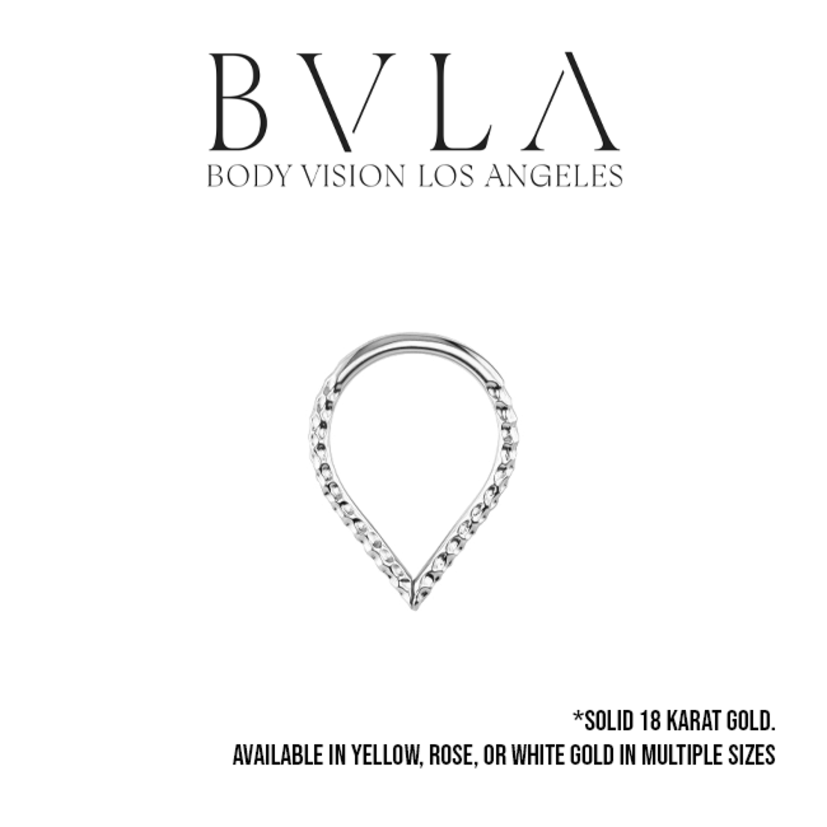 BVLA BVLA 16g Hammered Vertical Teardrop Seam Ring