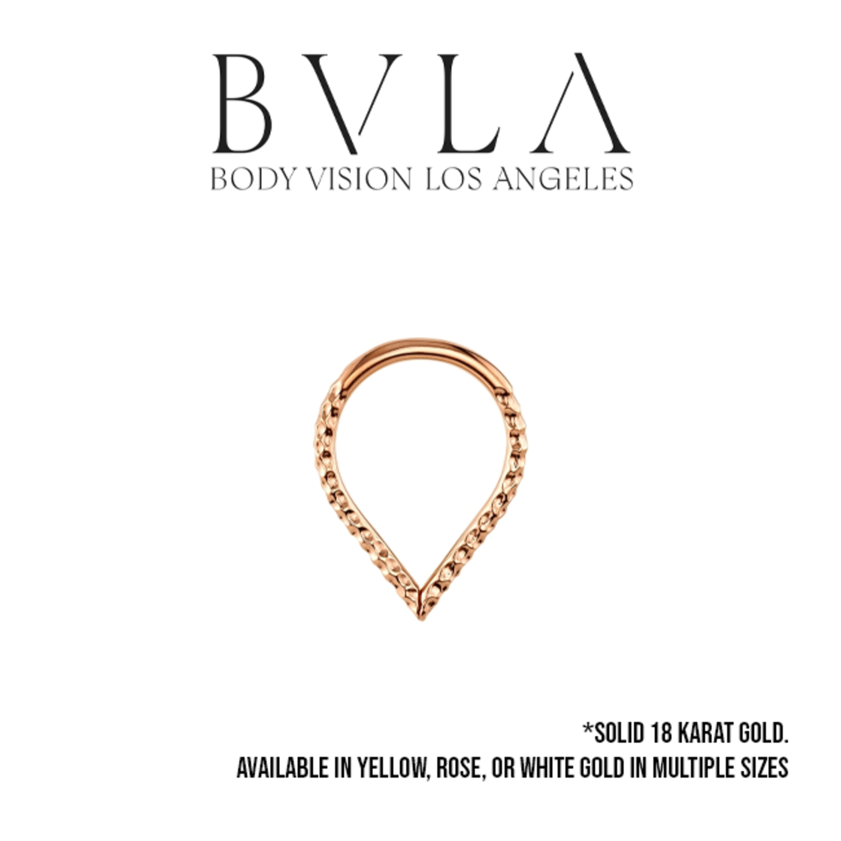 BVLA BVLA 16g Hammered Vertical Teardrop Seam Ring