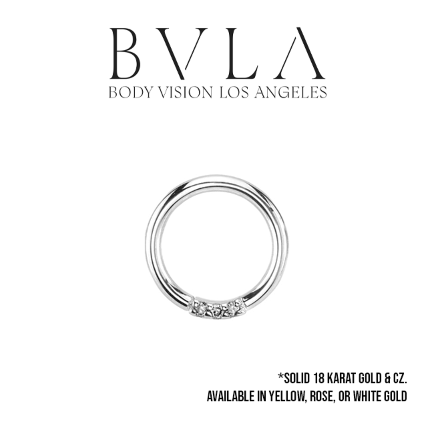 BVLA BVLA "Blaze 3" seam ring with 3x 1.0mm CZ