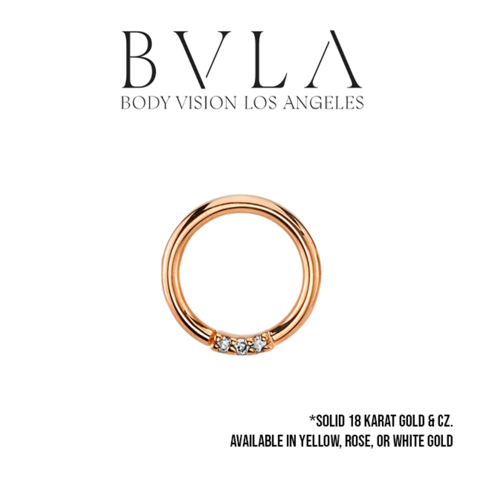BVLA BVLA "Blaze 3" seam ring with 3x 1.0mm CZ