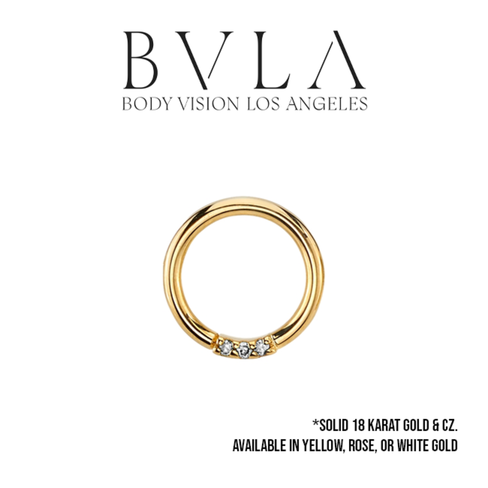 BVLA BVLA "Blaze 3" seam ring with 3x 1.0mm CZ