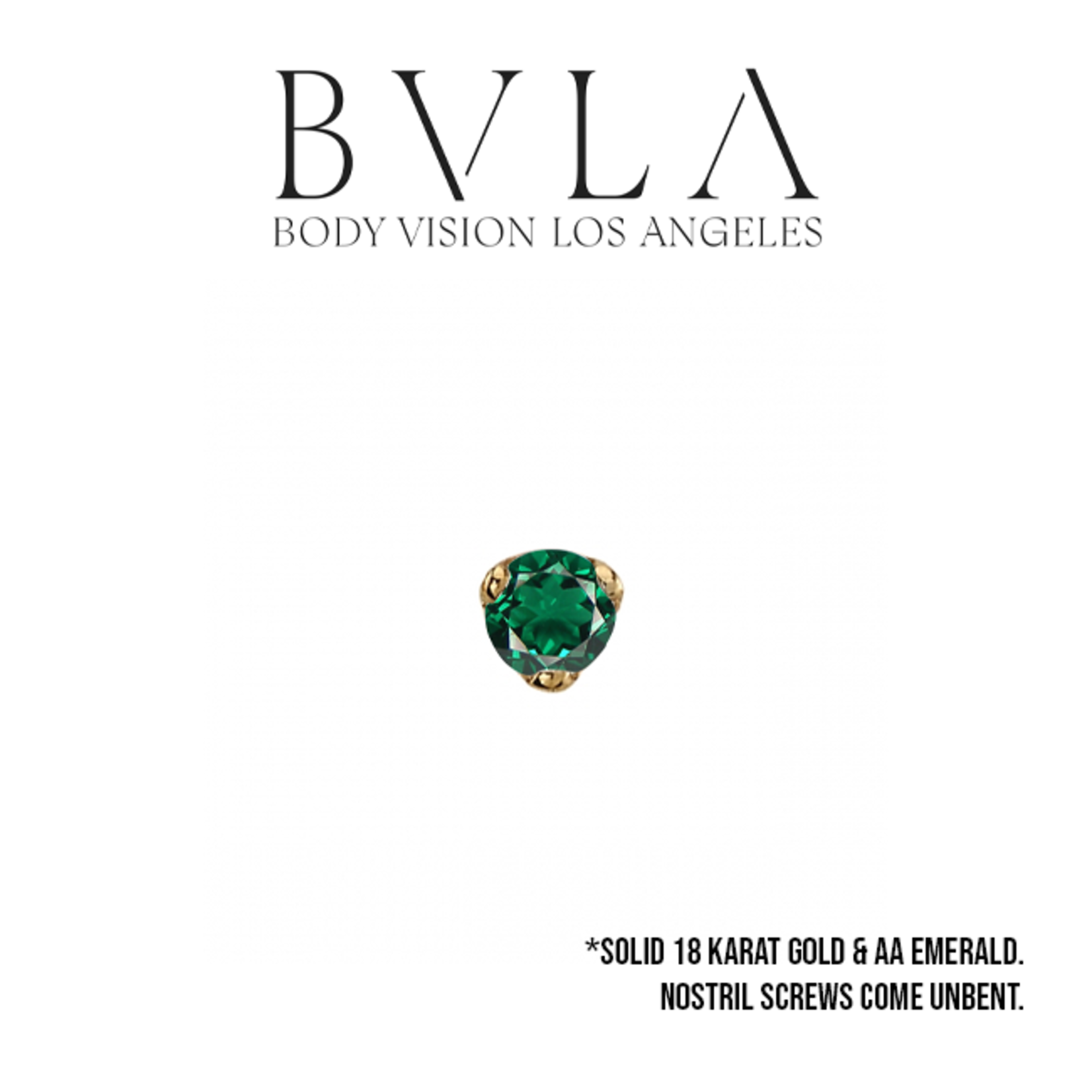 BVLA BVLA 20g three prong nostril screw with precious stone