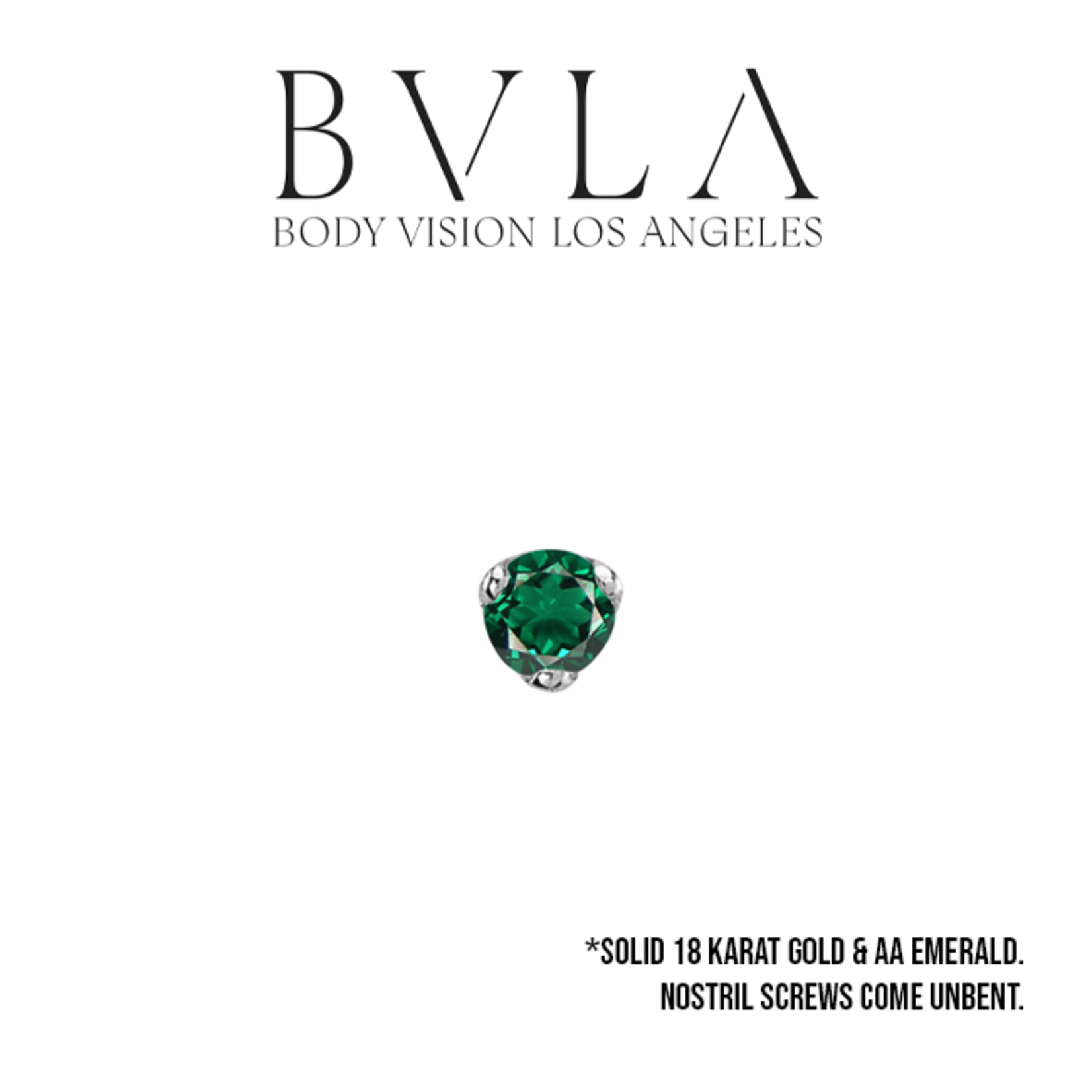 BVLA BVLA 20g three prong nostril screw with precious stone