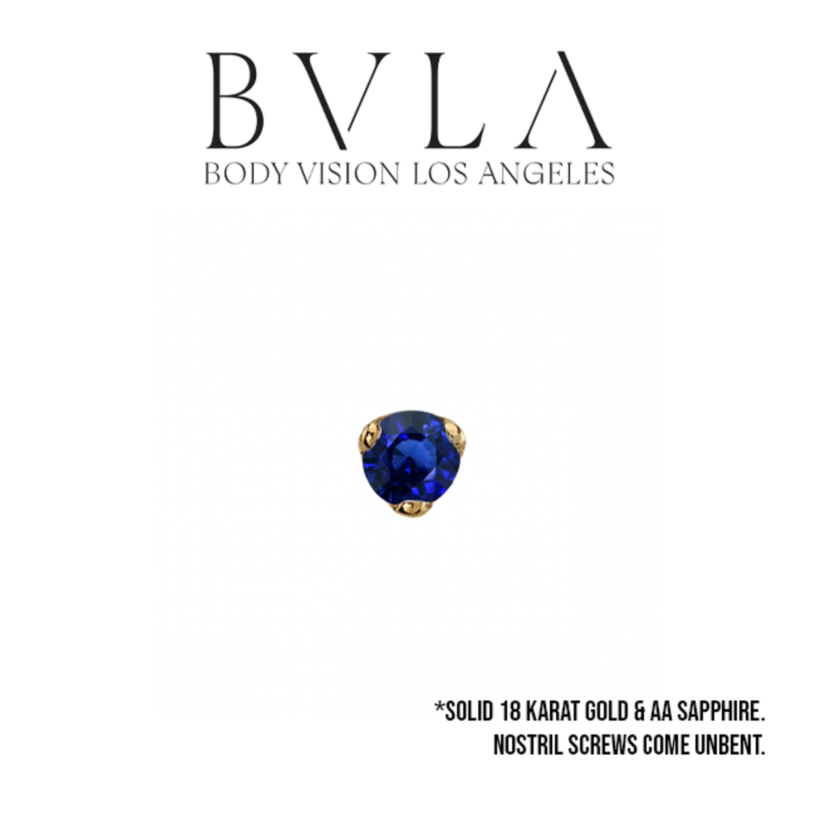 BVLA BVLA 20g three prong nostril screw with precious stone