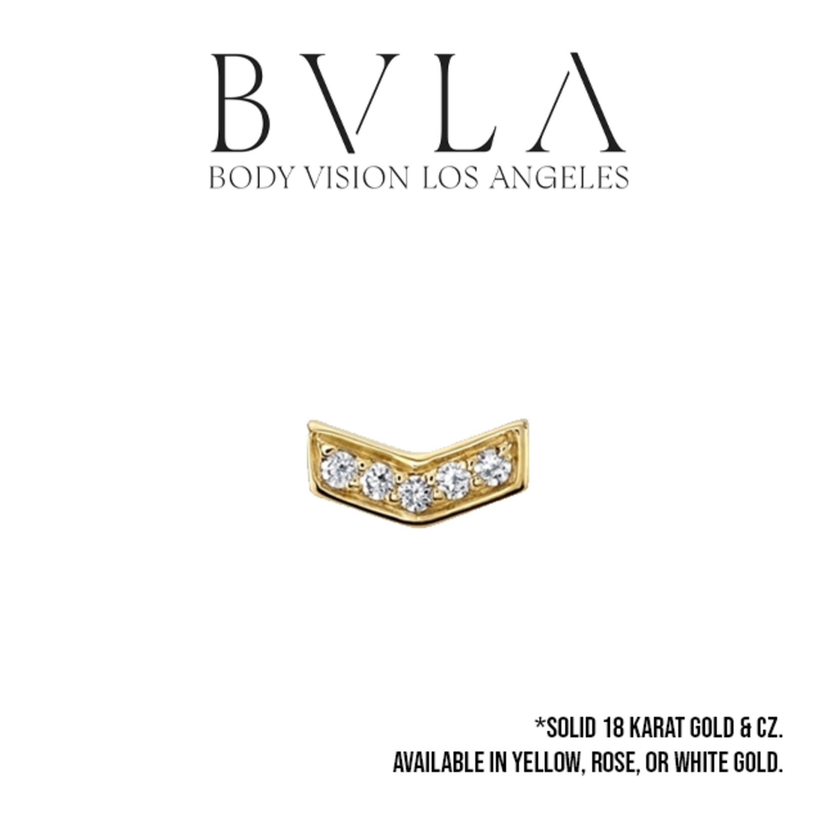 BVLA BVLA 6x3 "Micro Pave Chevron" threaded end with CZ