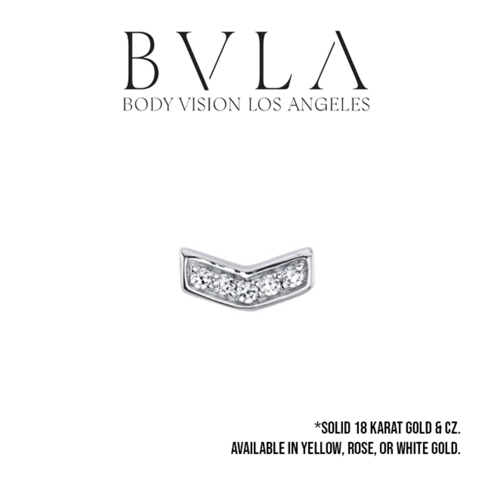 BVLA BVLA 6x3 "Micro Pave Chevron" threaded end with CZ
