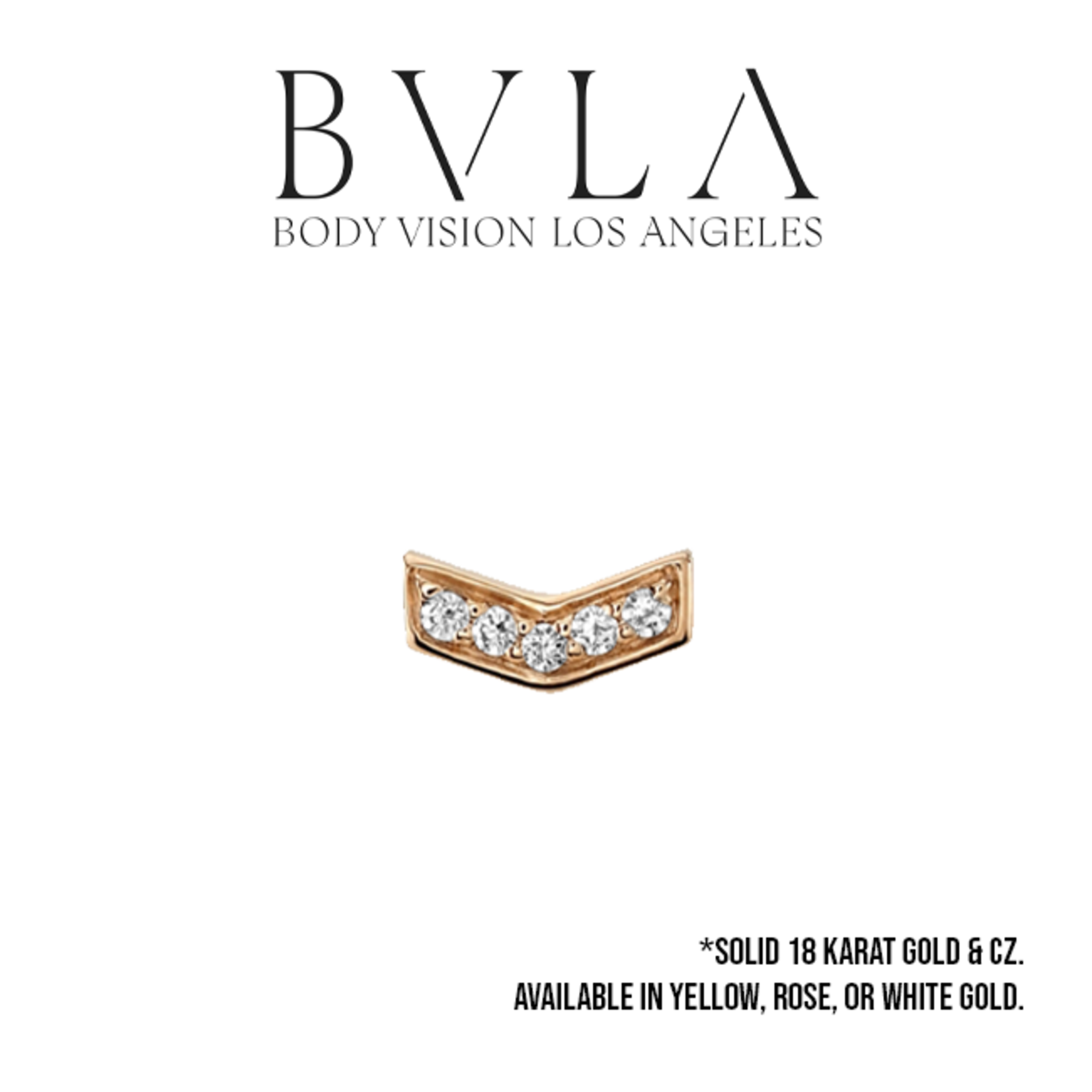 BVLA BVLA 6x3 "Micro Pave Chevron" threaded end with CZ