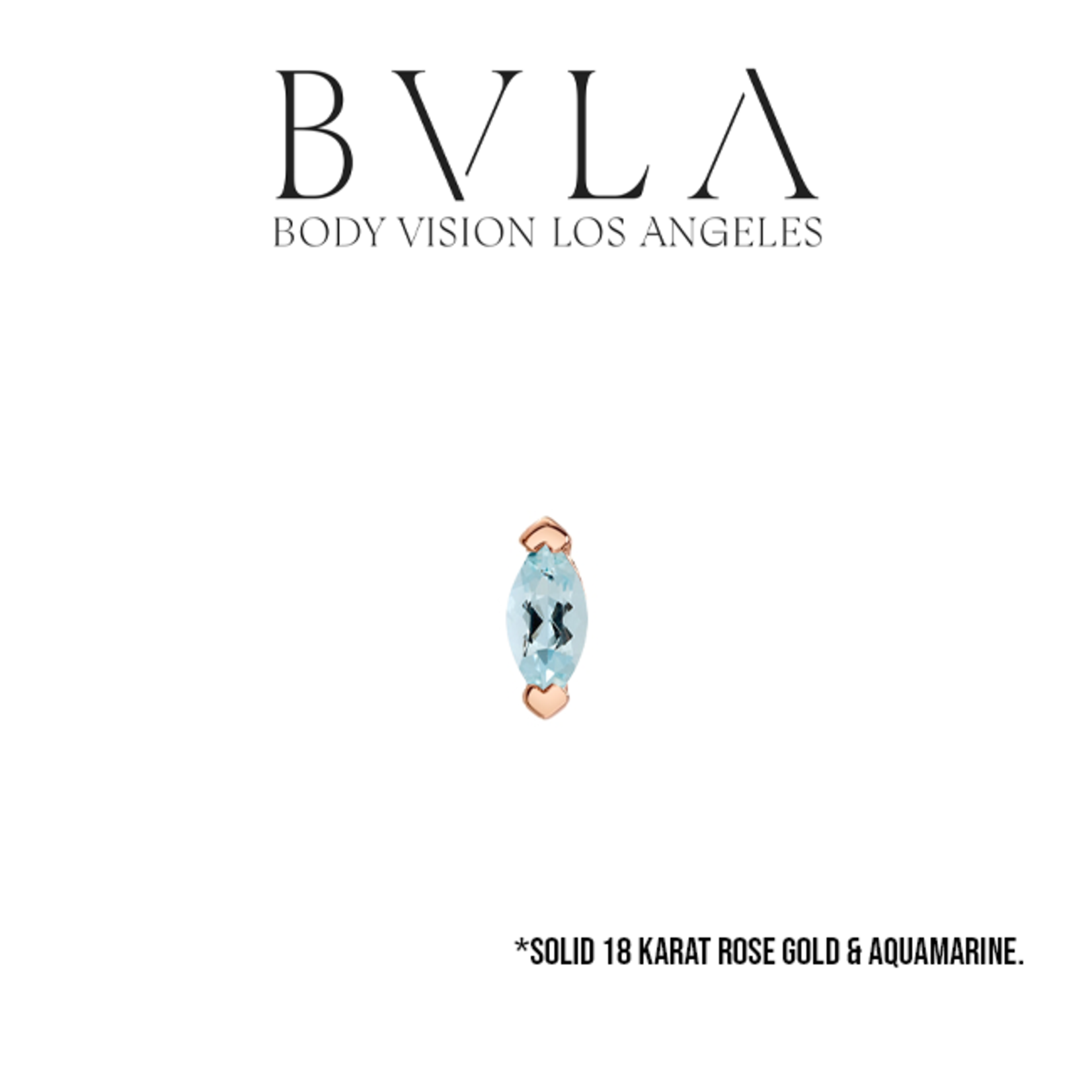 BVLA BVLA "V-Prong Marquise" press fit end with 3x1.5 AA Aquamarine