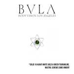 BVLA BVLA "Lotus" Nostril Screw with Green Tourmaline Cabochon
